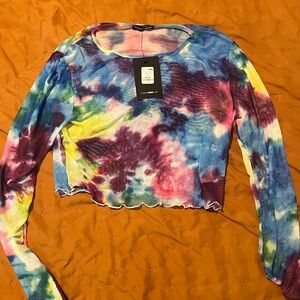 Tie dye sheer crop top